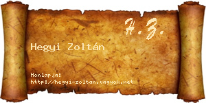 Hegyi Zoltán névjegykártya