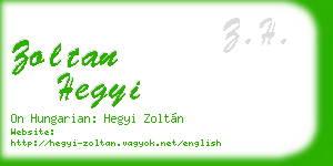 zoltan hegyi business card